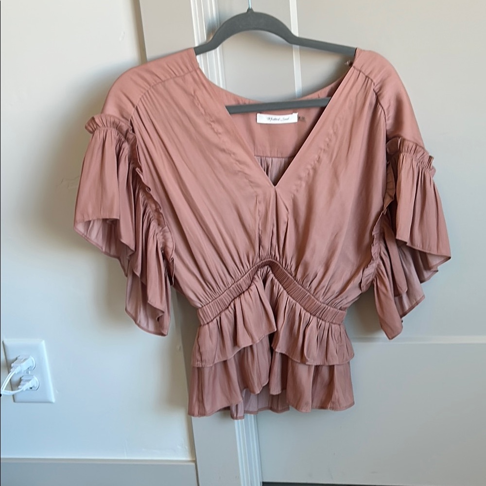 Ruffled Mauve Top